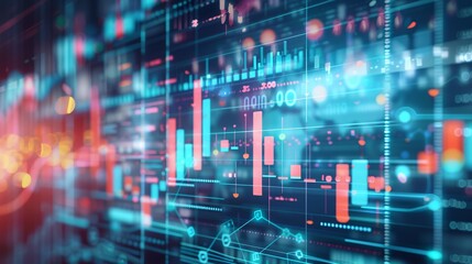 A high-tech digital background with a colorful analytics dashboard, promoting brand loyalty