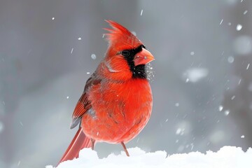 Northern Cardinal male in winter