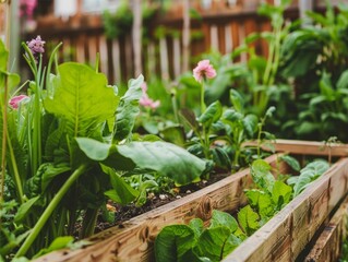 Bountiful Blooms: A Vibrant Urban Garden Raised Bed