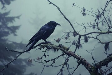 Fototapeta premium Northwest Crow perched