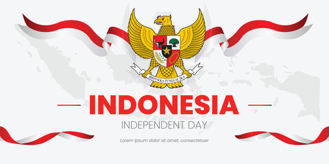 Flat design Gradient indonesia independence day illustration