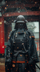 Naklejka premium a Samurai, in a cinematic and realistic style,generative ai