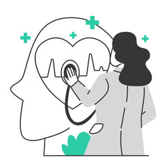 Mental Health character illustration with line style, perfect for user interface project
