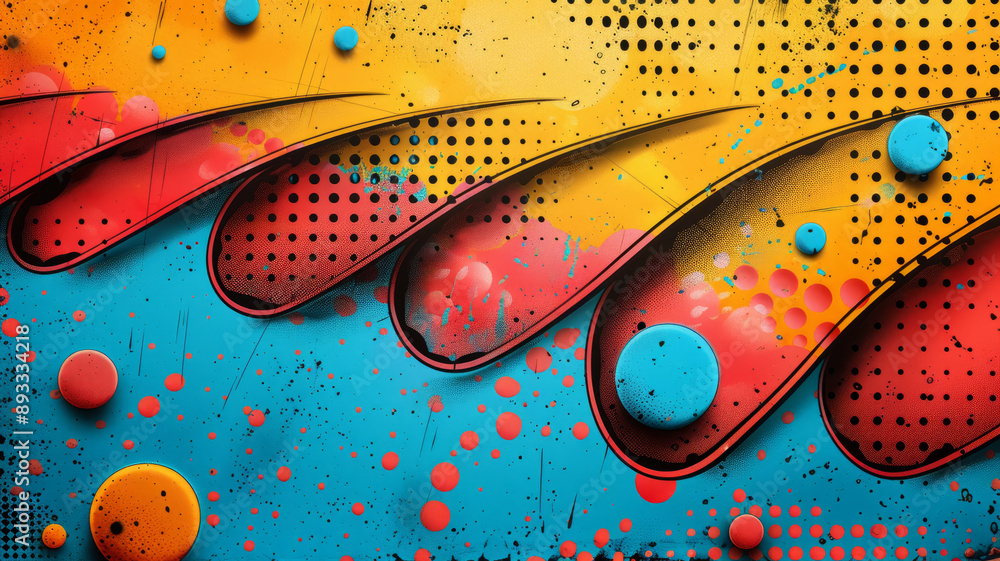 Fototapete typography design a blank colorful pop art background.generative ai