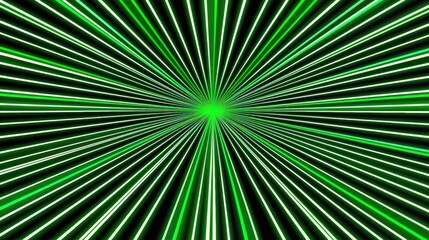 Fototapeta premium Green glowing rays emanating from a central point.