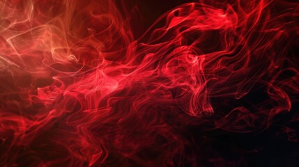 Fototapeta premium Abstract swirling red smoke on a black background, creating a dramatic and intense visual effect.