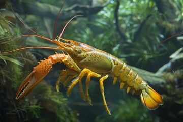White-clawed crayfish, Austropotamobius pallipes, male, captive from River