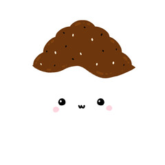 Cute Onigiri Cartoon illustration Kawaii Onigiri Topping With Sauce Cartoon Logo Onigiri Japanese Food Cartoon Rice Ball Cartoon Bento Cartoon