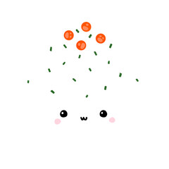 Cute Onigiri Cartoon illustration Kawaii Onigiri Topping With Nori And Ikura Cartoon Logo Onigiri Japanese Food Cartoon Rice Ball Cartoon Bento Cartoon
