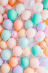  photo booth balloons, Vibrant balloons arranged playfully in a creative photo booth setting.