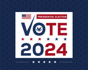 US presidential election vote November 2024 design, background, banner, poster, template, campaign, social media feed. Best for US vote 2024 campaign. vector illustration