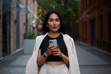 Young smart smiling professional business woman, happy confident 30 year old company employee, sales manager, real estate agent. portrait. active life position