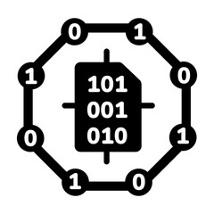 A filled icon of binary data 