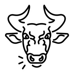 A line icon of bull head