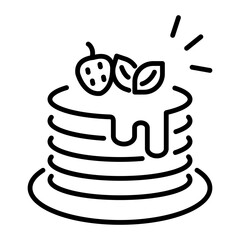 A leaner style icon of pancakes plate