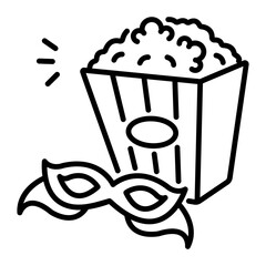 A line style icon of carnival popcorn