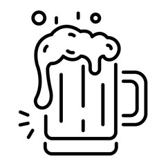 A linear icon of beer mug