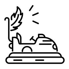 A linear style icon of bumper car