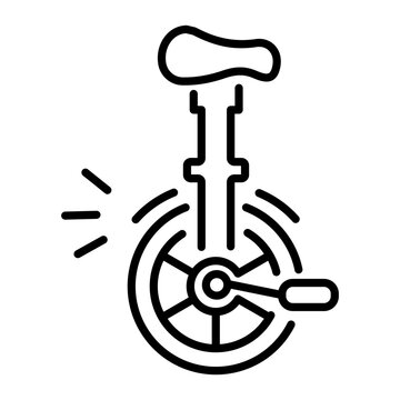 recommend clip art: A circus unicycle icon in linear style