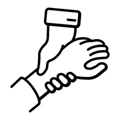 A doodle style icon of helping hand 