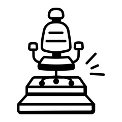 A hand drawn icon of swivel chair 