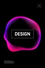 Abstract background with glowing pink purple shape on a black empty space for cover template banner design