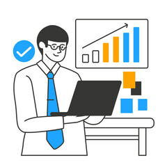 Business character illustration with line style, perfect for user interface project