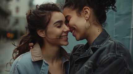 Fototapeta premium Love and Joy: A Happy Lesbian Couple's Journey