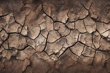 Processed collage of dry cracked clay surface texture. Background for banner, backdrop or texture