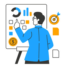 Business character illustration with line style, perfect for user interface project