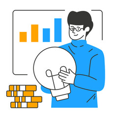 Business character illustration with line style, perfect for user interface project