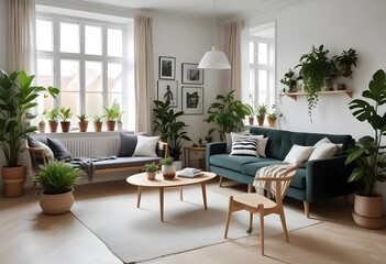 Scandinavian living room that exudes simplicity, functionality, and comfort