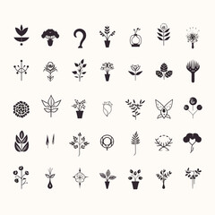 Minimalist logo set nature design vector illustration