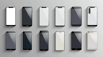 a group of cell phones sitting next to each other