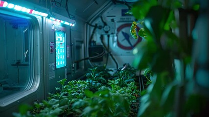 A Glimpse of Hydroponic Farm in Space Station - Powered by Adobe