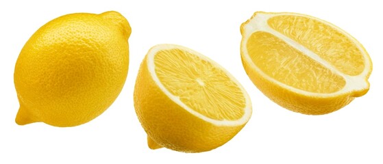 Lemon isolated on white background, collection