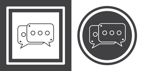 Vector. Message bubble symbol. Black and white icon symbol design in flat.