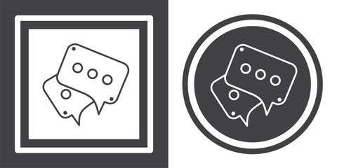 Vector. Message bubble symbol. Black and white icon symbol design in flat.