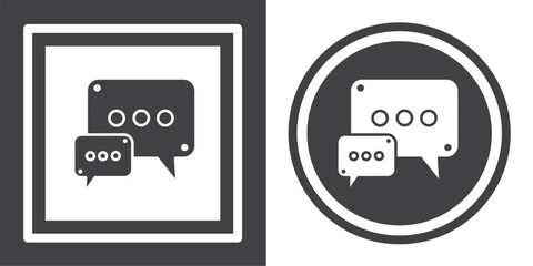 Vector. Message bubble symbol. Black and white icon symbol design in flat.