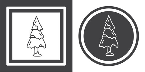 Vector. Pine tree symbol. Black and white icon symbol design in flat.