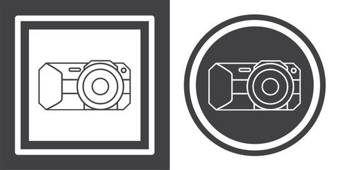 Vector. Camera symbol. Black and white icon symbol design in flat.