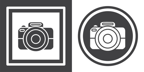 Vector. Camera symbol. Black and white icon symbol design in flat.