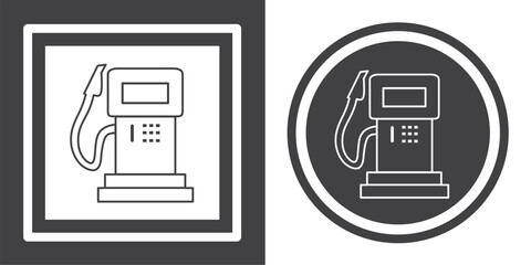 Vector. Gas station symbol. Black and white icon symbol design in flat.