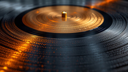 a vinyl golden and black record closeup, Golden Record Awards ceremony poster