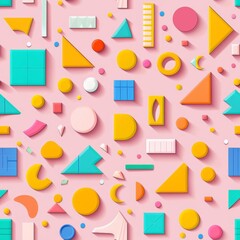 A few random symbols, evenly spaced on a pastel pink background, minimalistic magazine cover style, vibrant and fun, high resolution