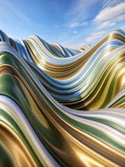 ‭ Abstract wave background, smooth flowing lines in shades of blue and teal, dynamic and‬
‭ fluid‬