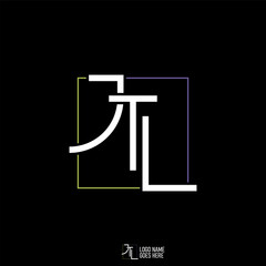 Logo design graphic concept creative premium vector stock letter initial JTL japan font cut square connect line. Related monogram typography branding