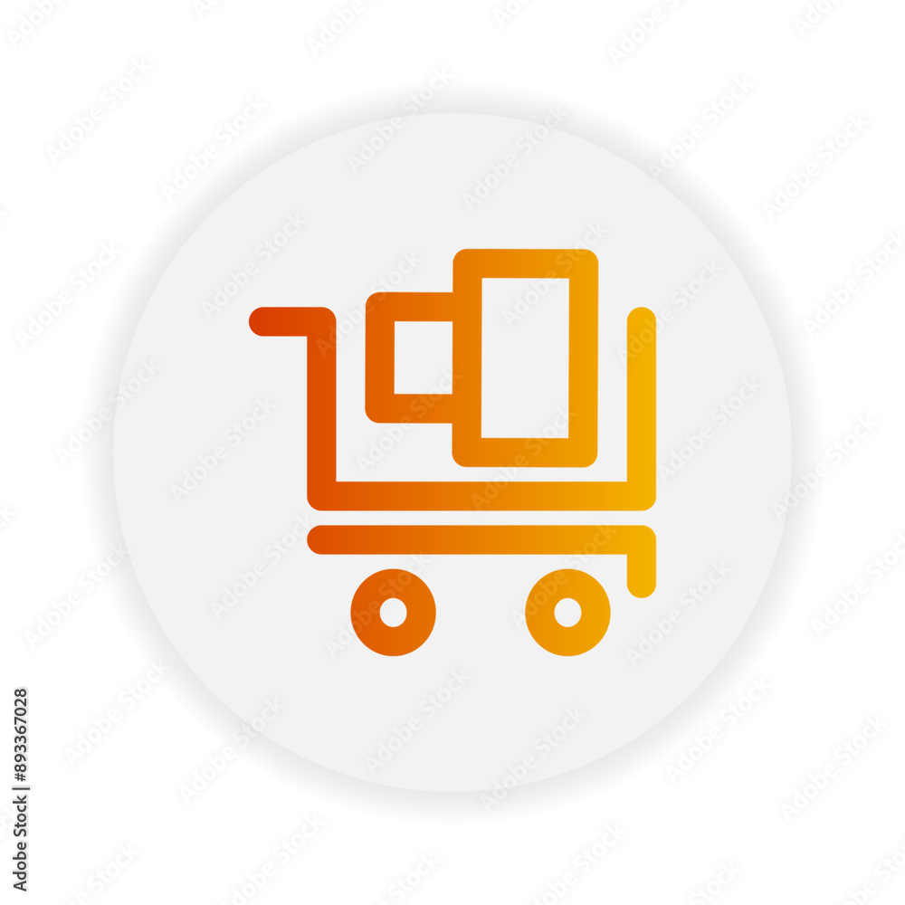 Poster full cart outline icon. with gradient color suitable for ecommerce, business and interface symbol ic