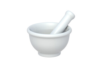 Mortar and pestle isolated on white background. 3d render