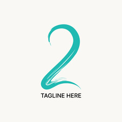 Logo design graphic concept creative abstract premium vector stock unique number 2 art sratches rustic style. Related to monogram typography branding